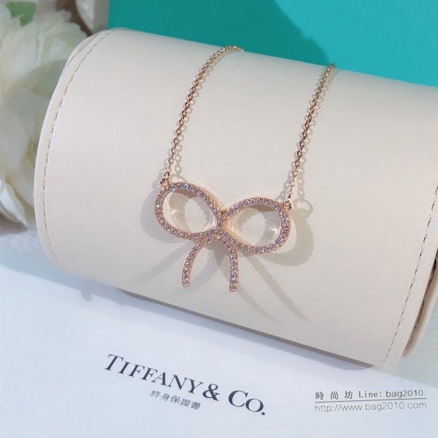 Tiffany純銀飾品 蒂芙尼女士專櫃爆款925純銀大號蝴蝶結項鏈  zgt1661